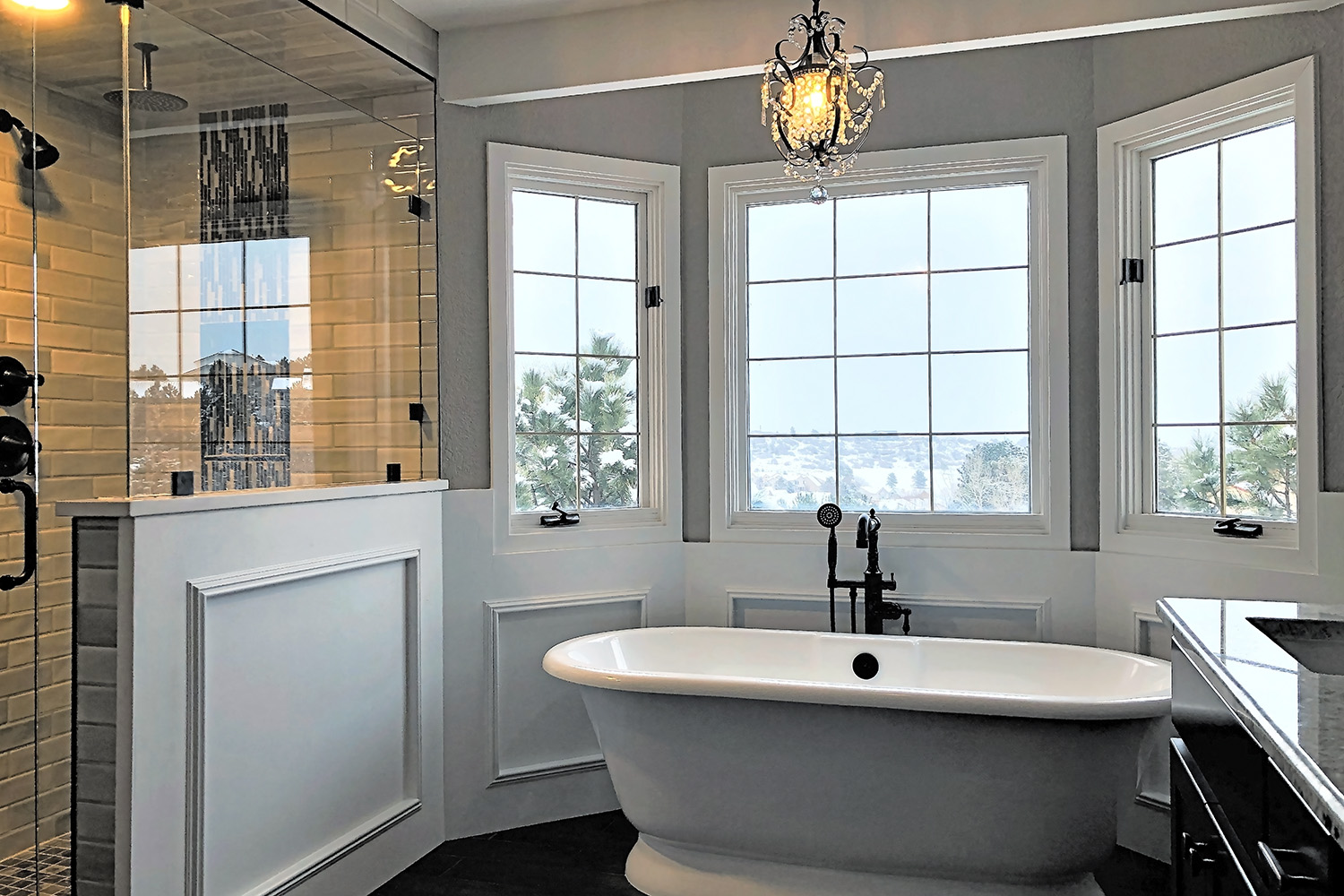 Bathroom vanity, lighting and storage