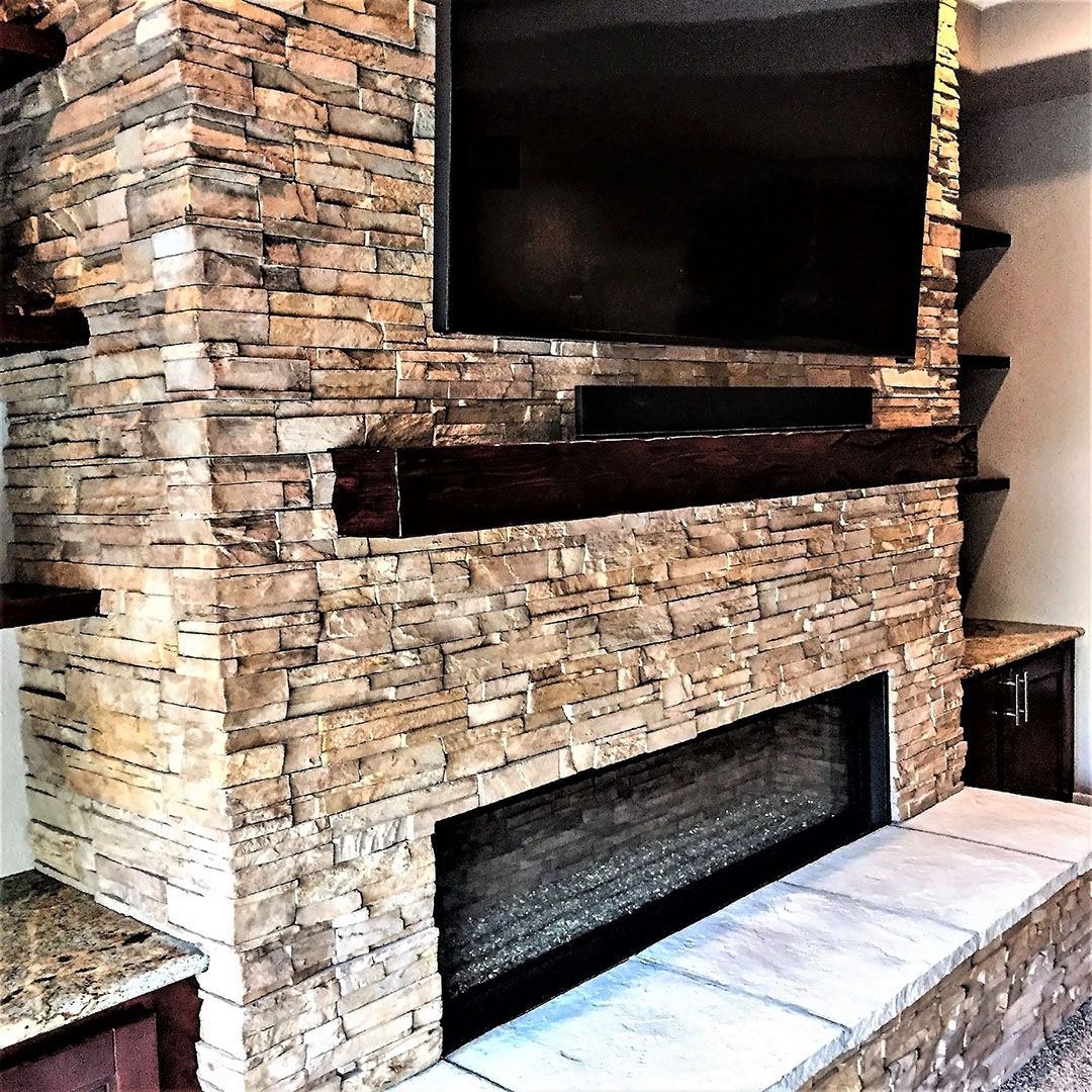 A gas fireplace entertainment center.