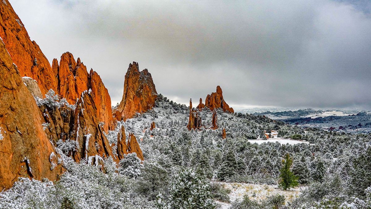 Garden of the Gods, Colorado Springs, with a dusting of snow